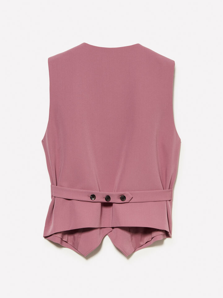 Mauve slim fit vest - women's vests and sleeveless jackets - Lilac | Sisley image number 6